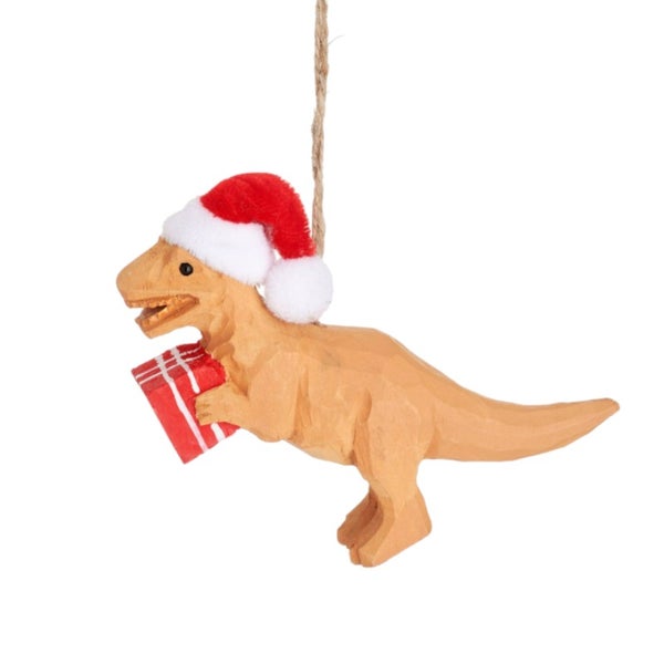 T-Rex Weihnachtshänger aus Holz - Sass & Belle