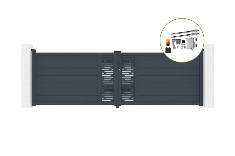 Drehtor 4m ARLBERG H.120cm Aluminium + TANKER B250 Motorisierung