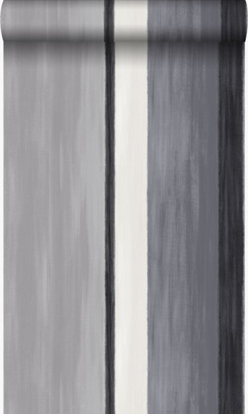 Origin Wallcoverings Tapete Streifen Schwarz und Grau - 53 cm x 10,05 m - 346932