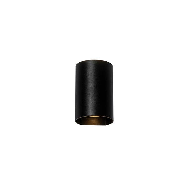 Schwarze zylindrische Wandleuchte