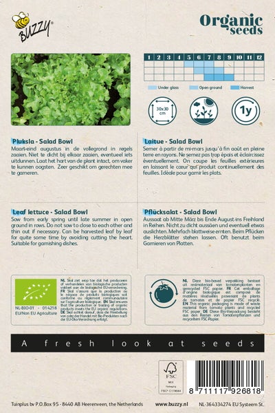 Bio-Saatgut für Pflücksalat der Sorte Salad Bowl mit Anbautipps