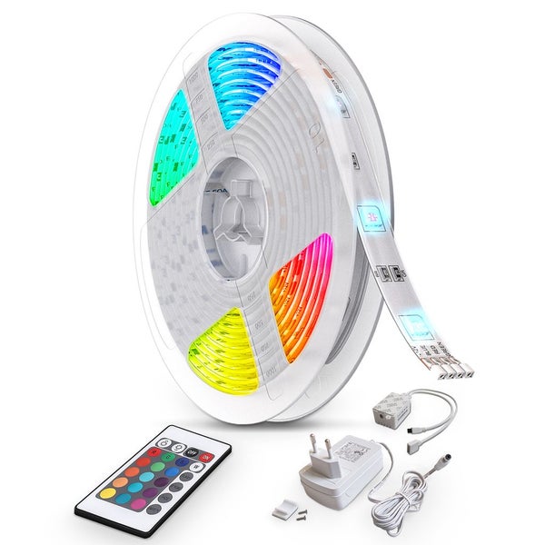 LED Streifen 10 m - dimmbar, Fernbedienung, Farbwechsel, RGB