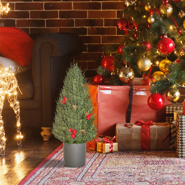 HOMCOM Weihnachtsbaum, Ø27 x 47 cm, PVC, Grün