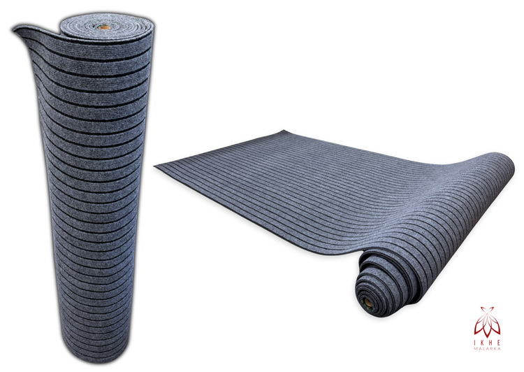 Grau gestreifte Sauberlaufmatte als Rolle