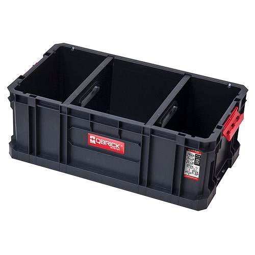 PROREGAL QBRICK Werkzeugkasten Two HxBxT 29,5 x 53 x 19,5 cm 52 Liter Traglast Bis Zu 120 kg Mit Deck & Frontgriff Mit Klemmverschlüsse Schwarz