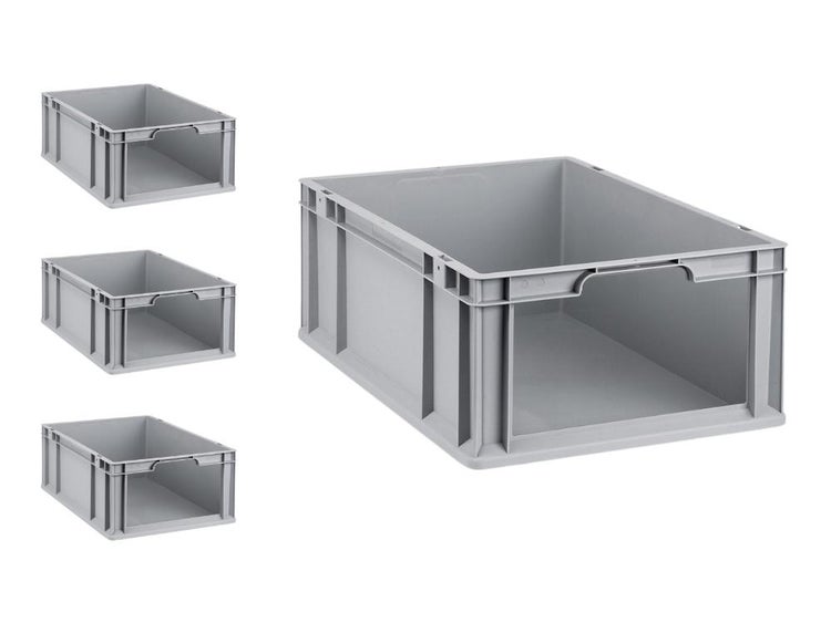 PROREGAL SuperSparSet 4x Eurobox NextGen Store HxBxT 22 x 40 x 60 cm 44 Liter Front Offen Eurobehälter Transportbox