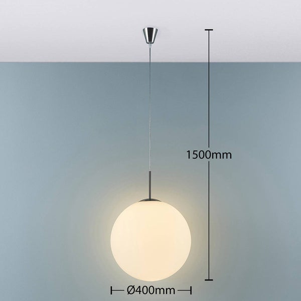 Lindby Pendelleuchte Marike (Modern) in Weiß aus Glas (1 flammig, E27) - Hängelampe Esstischlampe Hängeleuchte Wohnzimmerleuchte