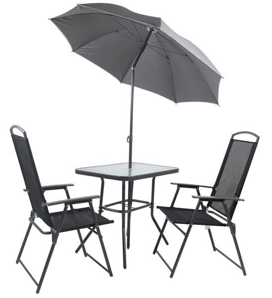3-tlg Sitzgruppe Gartenmöbel Tisch Stühle Set 80