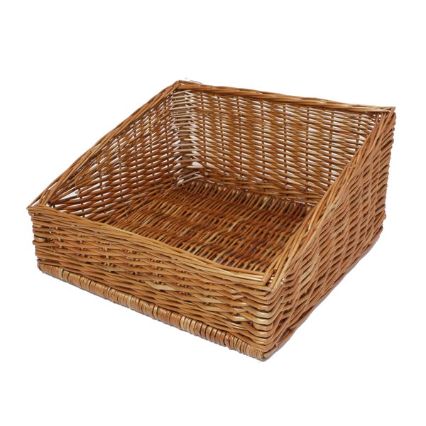 FRANK FLECHTWAREN | Regalkorb Natur, WEIDE, Breite 45 cm, Tiefe 45 cm, vordere Höhe 13 cm, hintere Höhe 22 cm