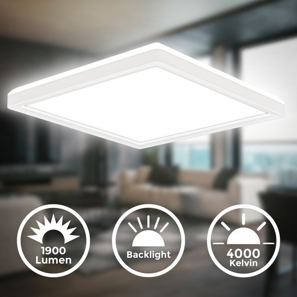 LED Panel 24x24 cm - 16W, 1900lm, flach, backlight, neutralweiß, weiß
