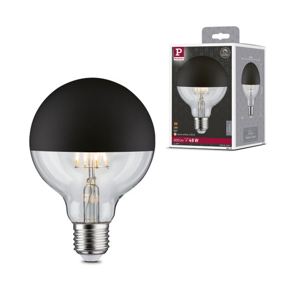 Modern Classic Edition Standard 230V LED Globe Kopfspiegel E27 G95 600lm 6,5W 2700K dimmbar Kopfspiegel Schwarz matt