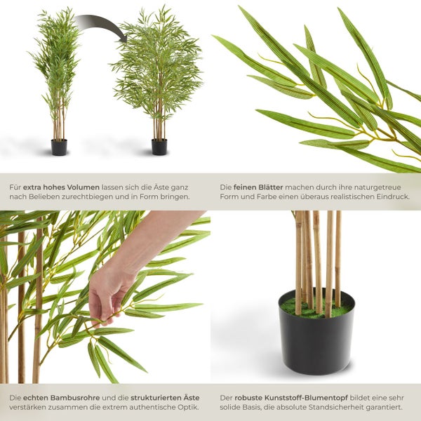 Dekorative Bambuspflanze im Topf, Kunstpflanze für Innenräume