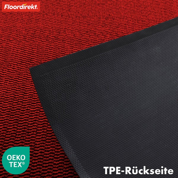 FLOORDIREKT Schmutzfangmatte - SKY Novo - PVC-frei - Extra Halt & Langlebigkeit - Rot - 90 x 150 cm