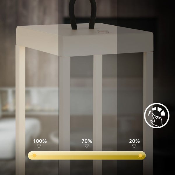 LED Tischlampe kabellos LED Laterne Aussen/Innen Terrasse Dimmbar Touch Akku