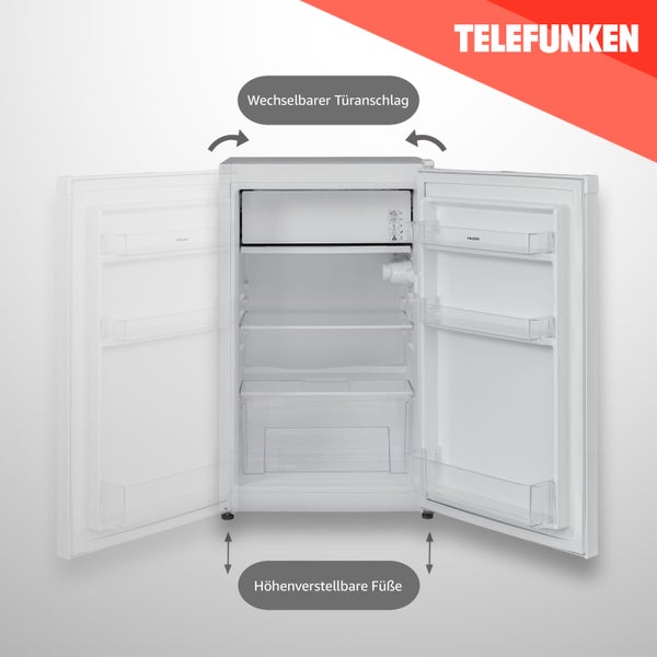 Telefunken Kühlschrank mit Gefrierfach (nur für Eiswürfel) 89 Liter Nutzinhalt Freistehend CF-33-101-W2 weiß