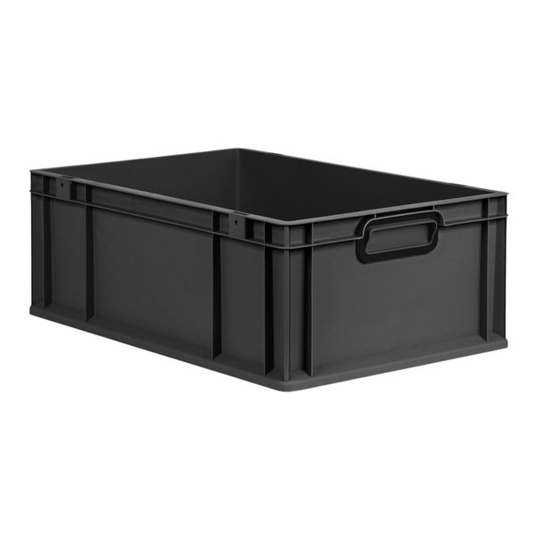 Eurobox NextGen Color, HxBxT 22x40x60cm, 44 Liter, Griffe schwarz geschlossen, Verstärkter Boden, Schwarz, Eurobehälter, Transportbox, Transportbehälter, Stapelbehälter
