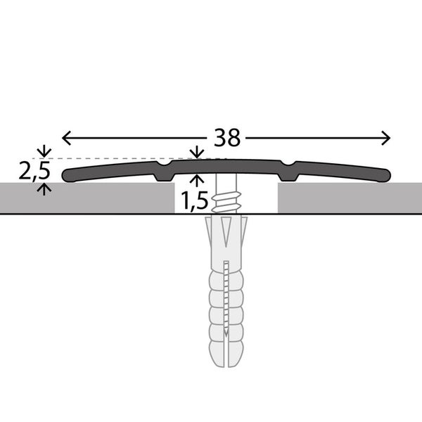 FLOORDIREKT Übergangsprofil - Übergang zwischen Bodenbelägen - Breite: 38 mm - Sahara - Vorgebohrt - 100 cm