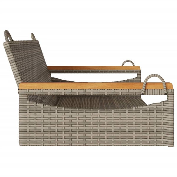Rattan Gartenstuhl mit Holzarmlehnen