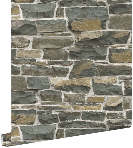 ESTAhome Tapete Stein-Optik Braun - 53 cm x 10.05 m - 138522