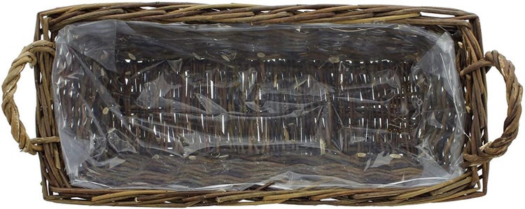 Dekoleidenschaft Pflanzkasten aus Weide, eckig, 53 cm lang, natur, Balkonkasten, Blumenkasten für Draußen, Pflanzgefäß