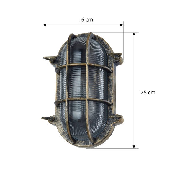 Lindby Daaje (spritzwassergeschützt (Vintage, Industriell) in Bronze aus Aluminium (1 flammig E27)