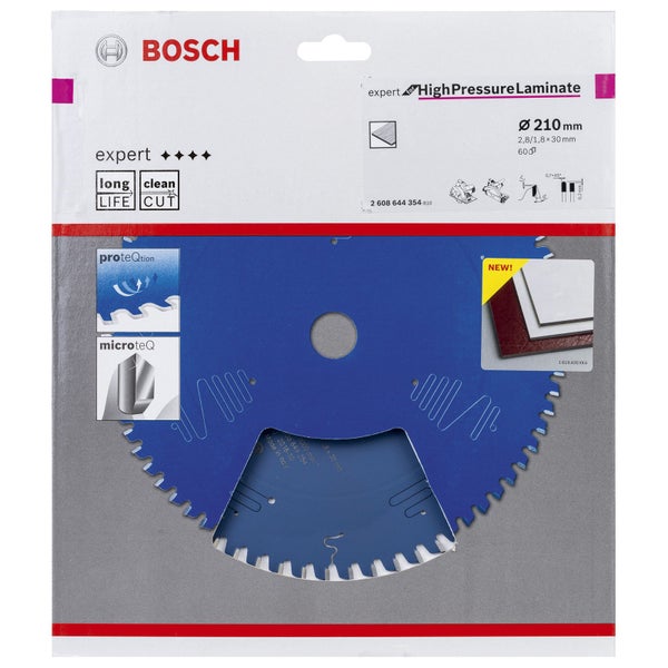 Bosch Logo. Kreissägeblatt für Hochdrucklaminat, 210 Millimeter Durchmesser