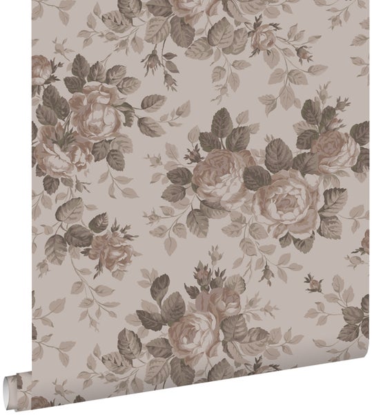 ESTAhome Tapete Blumenmuster Altrosa - 50 x 900 cm - 139404