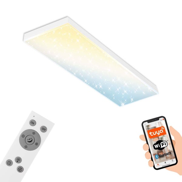 LED Panel CCT WiFi Bluetooth Frameless Sternenhimmel 28W weiß Metall Briloner