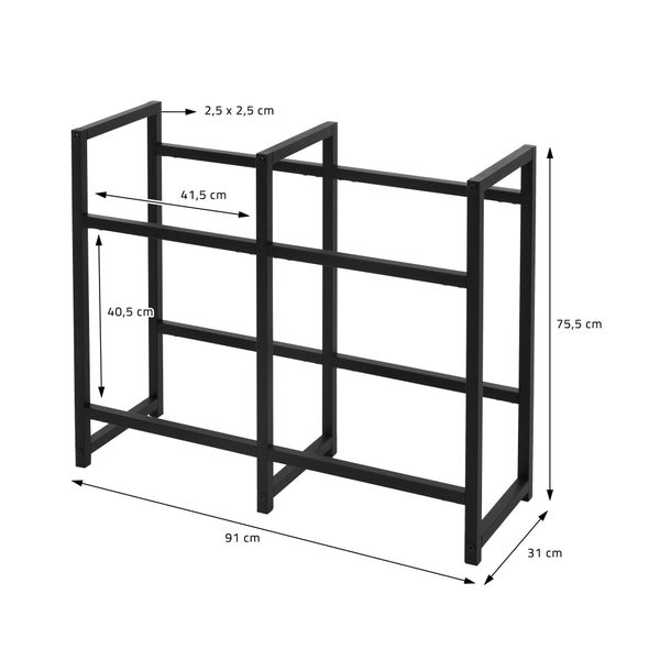 ML-Design 2er Set Getränkekistenregal für 4 Kisten, 91x31x75,5 cm, Stahl, freistehend, stabil, Standregal für Getränkekisten, Getränkeregal Kastenregal Kistenregal Getränkekistenständer Kistenständer