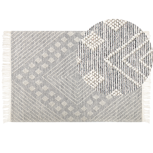 Teppich SAVUR Grau 160 x 230 cm Wolle