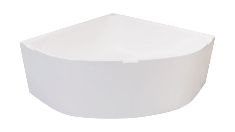 Calmwaters® Wannenträger 120 x 120 cm Modern Small 2, Passend für Eck-Badewanne 120x120 cm, Styroporträger, Schall- und wärmedämmend, Direkt verfliesbar, Badewannenträger in Weiß, 03AX2349