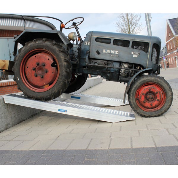 TRUTZHOLM 2 x Schwerlastrampen 212cm Traglast 3800kg/Paar Alu grau geriffelt Rampen Verladerampen