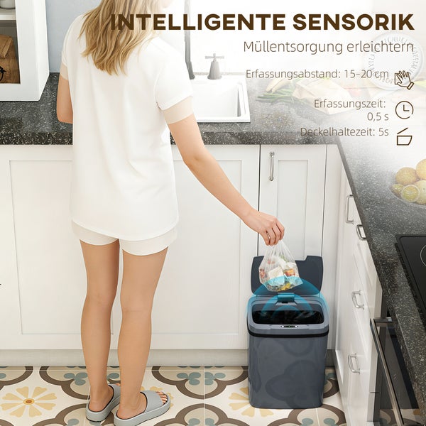 Mülleimer mit manuellen Tasten zur Steuerung