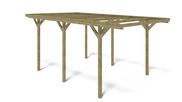 Carport Garagendach 3,04x5,12 m - 15,57 m2