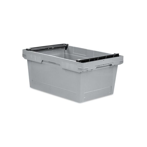 PROREGAL SuperSparSet 8x Conical Mehrweg-Stapelbehälter mit Stapelbügel Grau HxBxT 27,3 x 40 x 60 cm 47 Liter Lagerbox Eurobox Transportbox