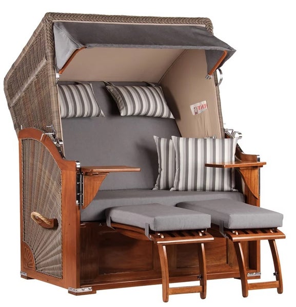 Strandkorb Nordstrand Mahagoni PE grey Dessin 544