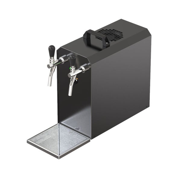 Komplett Set - Zapfanlage STREAM 50 Bierkoffer, Bierzapfanlage 2-leitig, 55 Liter/h - BLACK EDITION, NC Adapter, Dreikant