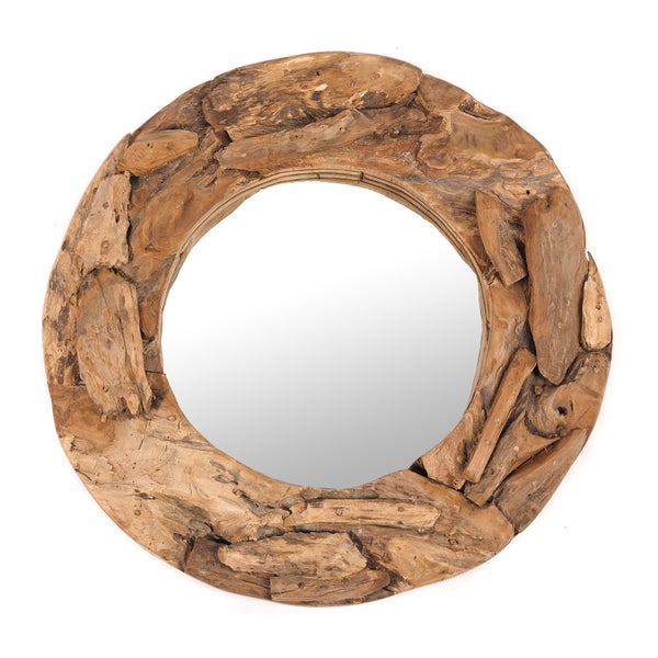 Wandspiegel  TEAK 60 Teakholz (erodiert) naturfarben