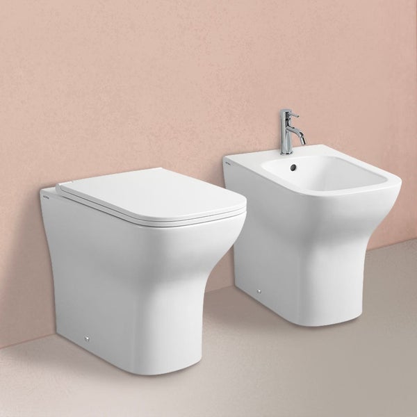 Standbidet und WC ohne Spülrand weiß glänzend | Swing
