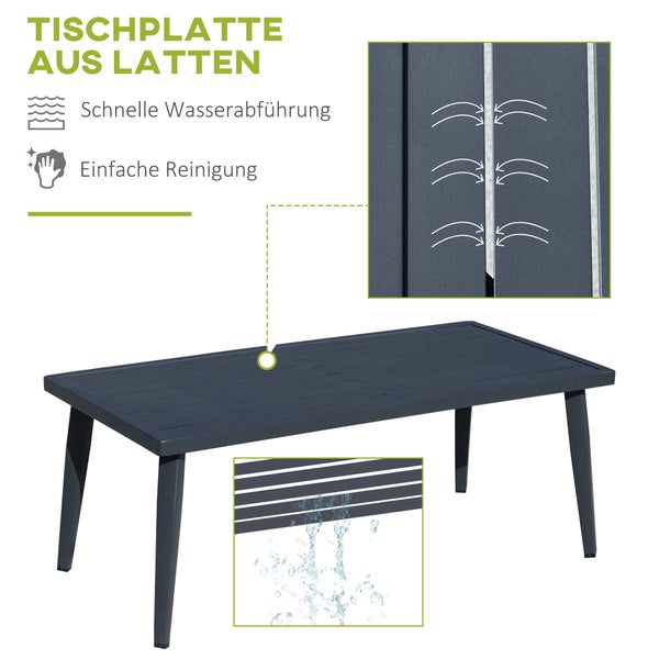 Outsunny 4-tlg. Gartenmöbel-Set, 134B x 80T x 79H cm, Aluminium, Polyester, Polyrattan, grau