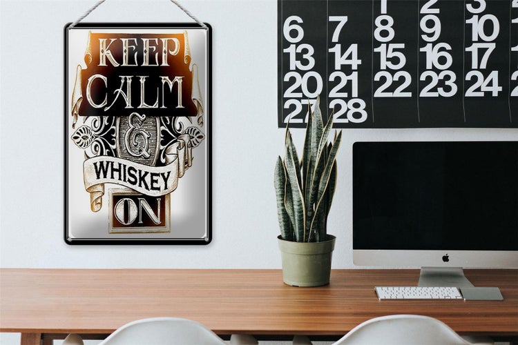 Blechschild Spruch 20x30cm Keep Calm Whiskey on