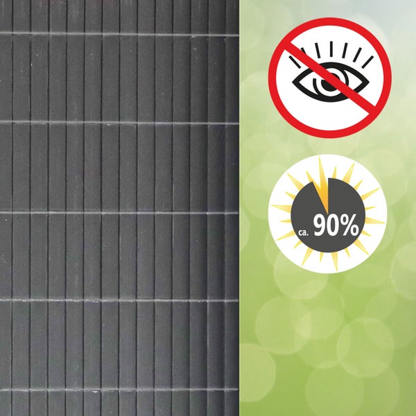 urfence Stabil & Wetterfest: 90x300 PVC Sichtschutzmatte - Wind- und Sichtschutz Balkon Terrasse - Garten Sichtschutzzaun Kunststoff Zaunmatten - Balkonsichtschutz 90cm hoch - Terrassen Windschutz