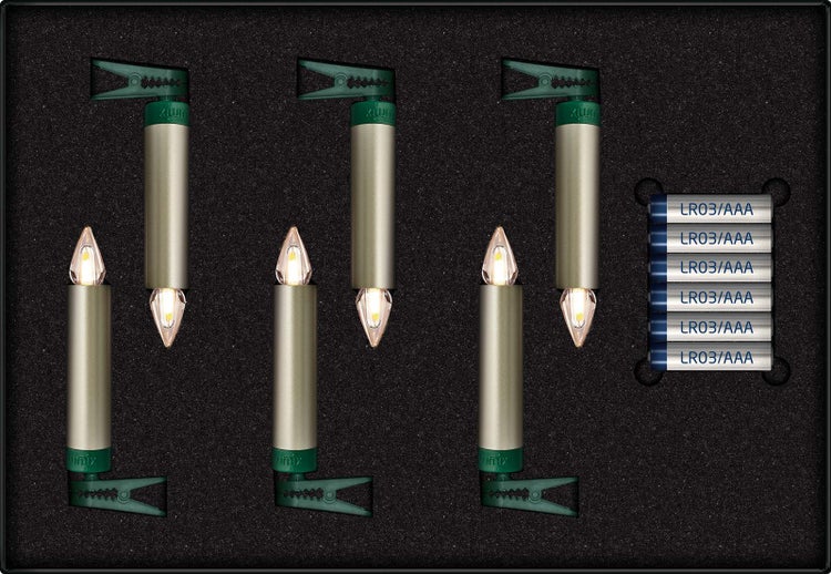 Kabellose LED Christbaumkerzen mit Batterien im Set