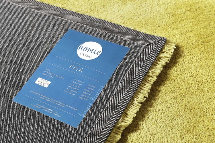 Teppich Rund Senfgelb Hochflor Pisa Homie Living 120 cm rund