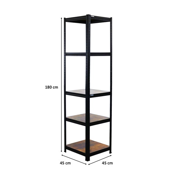 PROREGAL Vintage Series Schwerlastregal Ragnar für Gesamtlast 400 kg Maße: 180x45x45cm Vintagebraun-Schwarz, Kellerregal, Steckregal, Garagenregal, Lagerregal