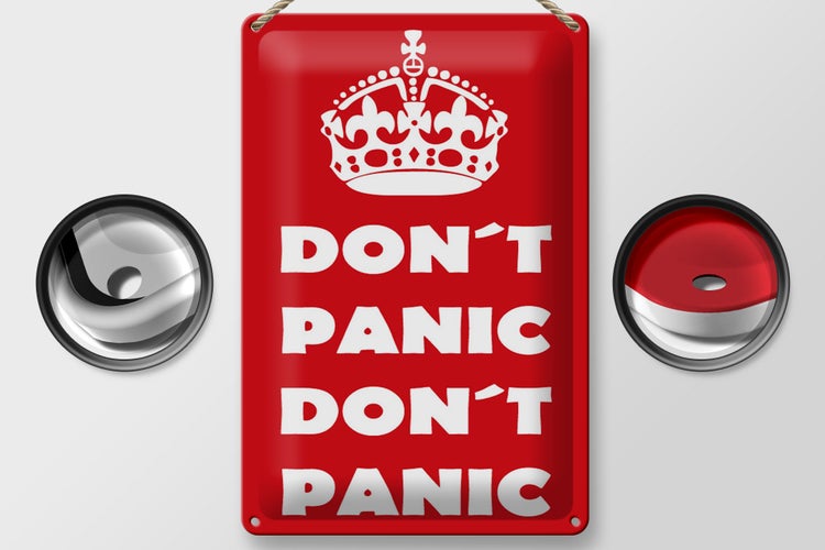 Blechschild Spruch 20x30cm Don't Panic don't panic