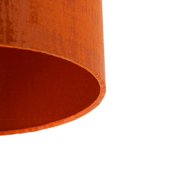 Deckenleuchte mattschwarz Samtschirm rot 25 cm - Kombi