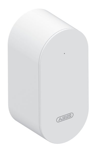 ABUS Smart Home Gateway aus weißem Kunststoff in ovaler Form.