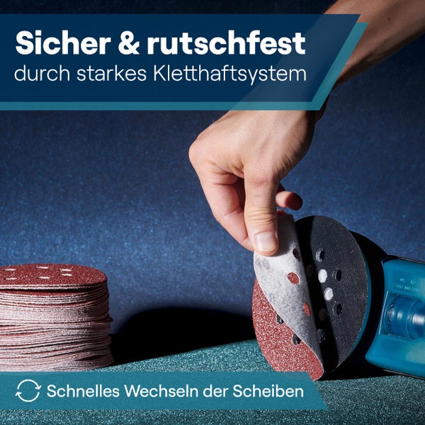 WERKSTEIN 60 Stück Schleifpapier 125mm Klett - Je 10x P40/60/80/120/180/240 Exzenterschleifer 125mm Schleifpapier, 8 Löcher - 125mm Schleifscheiben 125mm Klett für Metall, Holz uvm.