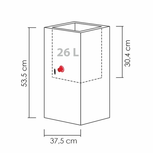 Scheurich Muretto High 54, Hochgefäß/Blumentopf/Pflanzkübel, viereckig,  aus Kunststoff Farbe: Stony Black, 38 cm Durchmesser, 53,5 cm hoch, 26 l Vol.